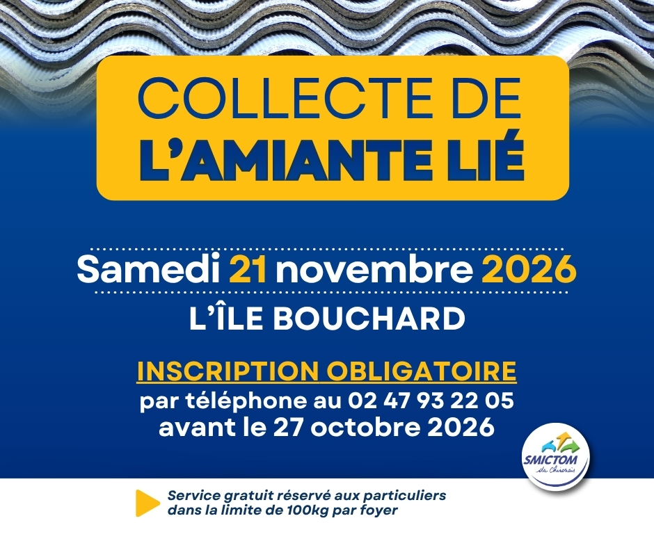 Affiche de la collecte de l’amiante lié, samedi 21 novembre 2026 à L’Île-Bouchard